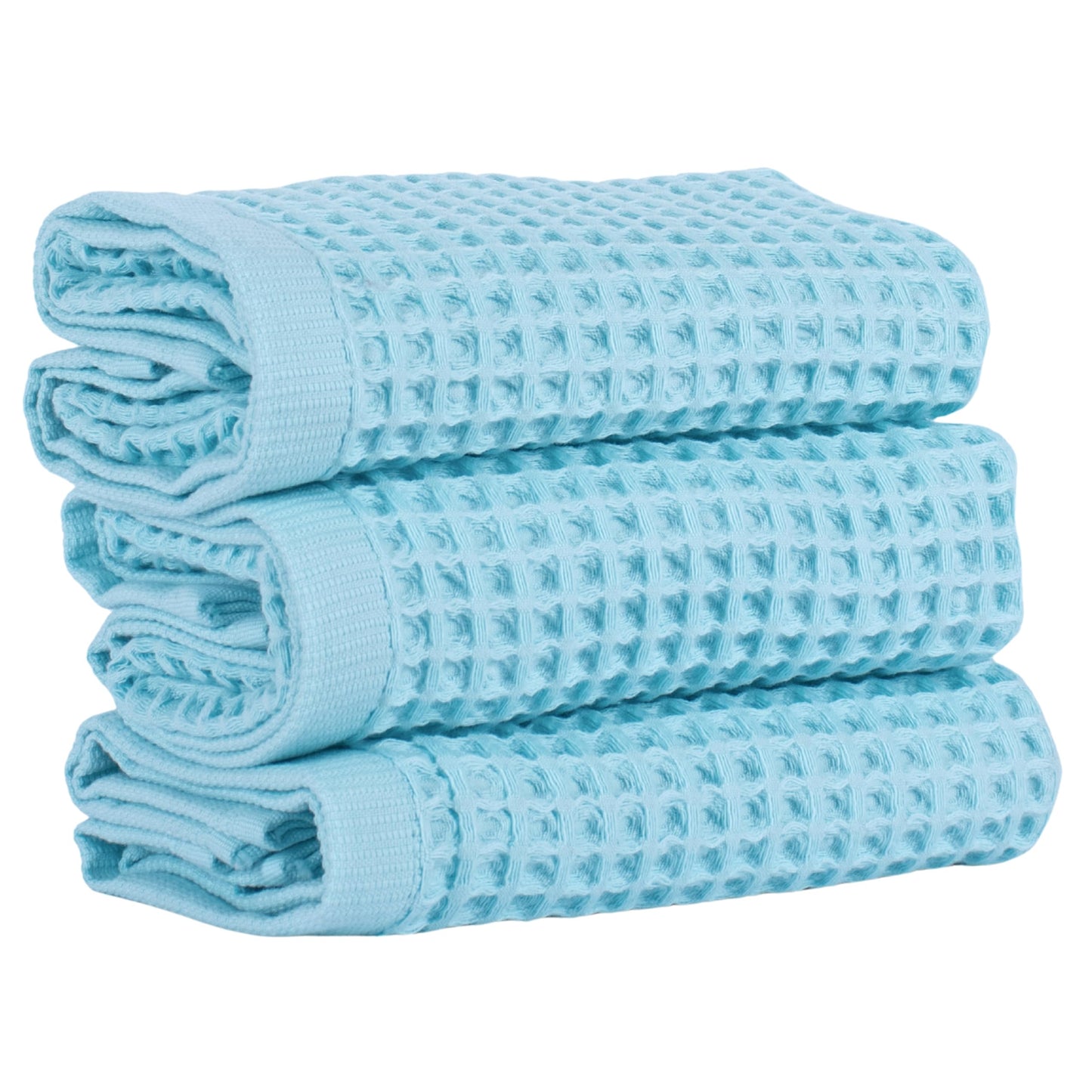 PÜSKÜL Organic Waffle Kitchen Towel Pure 100% Turkish Cotton Set of 3 Natural Raw-Undyed Towel - Premium Quality Soft Quick-Dry Absorbent Lint-Free Hand & Dish Towels Large 32X16 (3, Natural Beige)