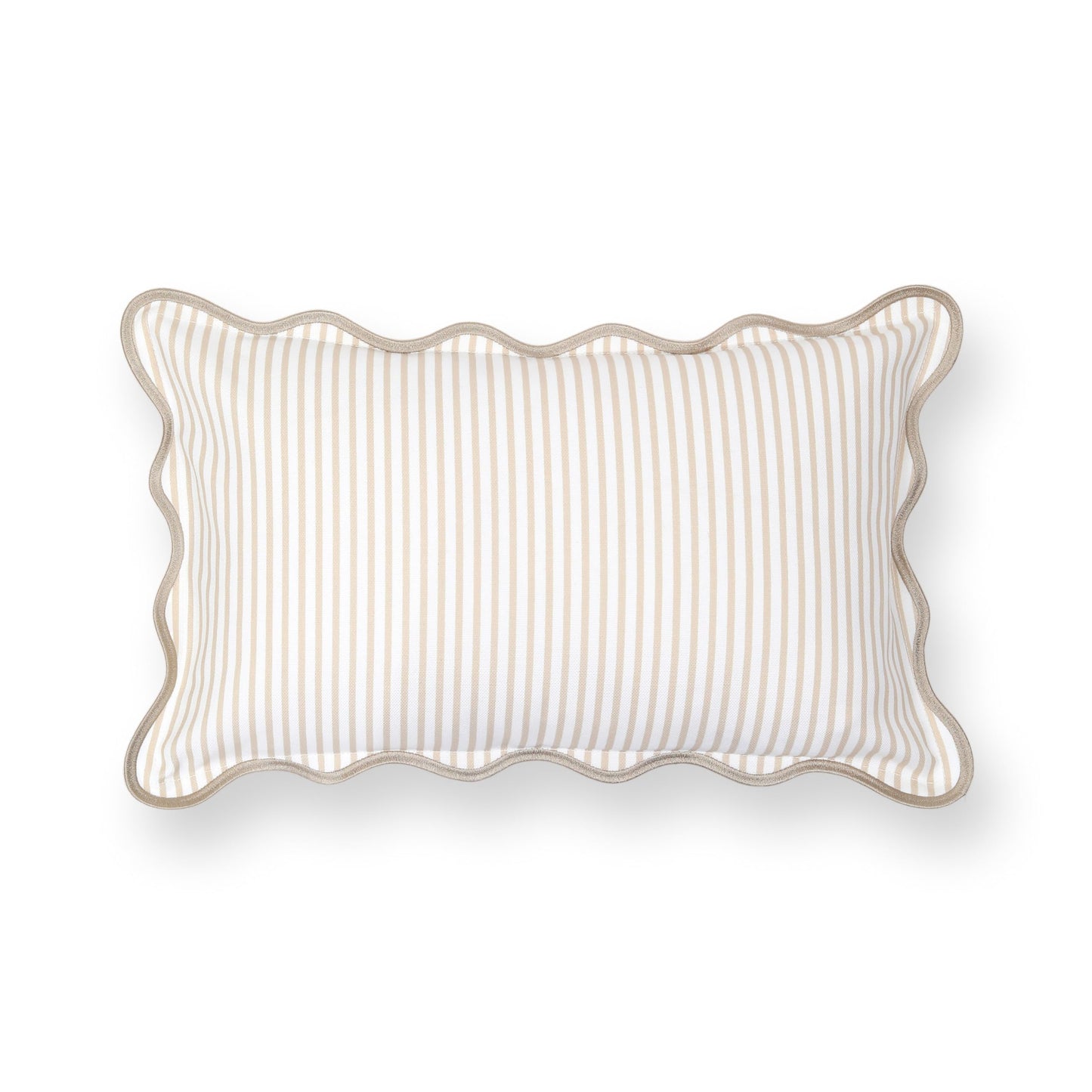 Indoor Outdoor Scalloped Lumbar Pillow Cover 12"x20"