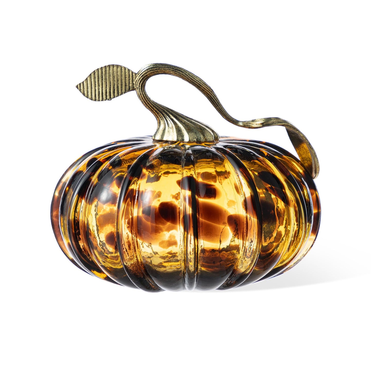 Amber Glass Pumpkin Decor