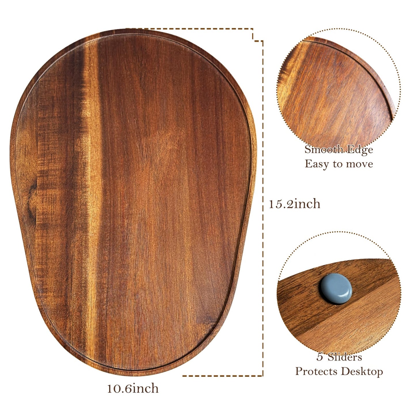 Acacia Wood Mixer Slider Mat for Kitchen Aid 4.5-5 Qt Tilt-Head Stand Mixer Kitchen Appliance Slider Tray Countertop Storage Attachments