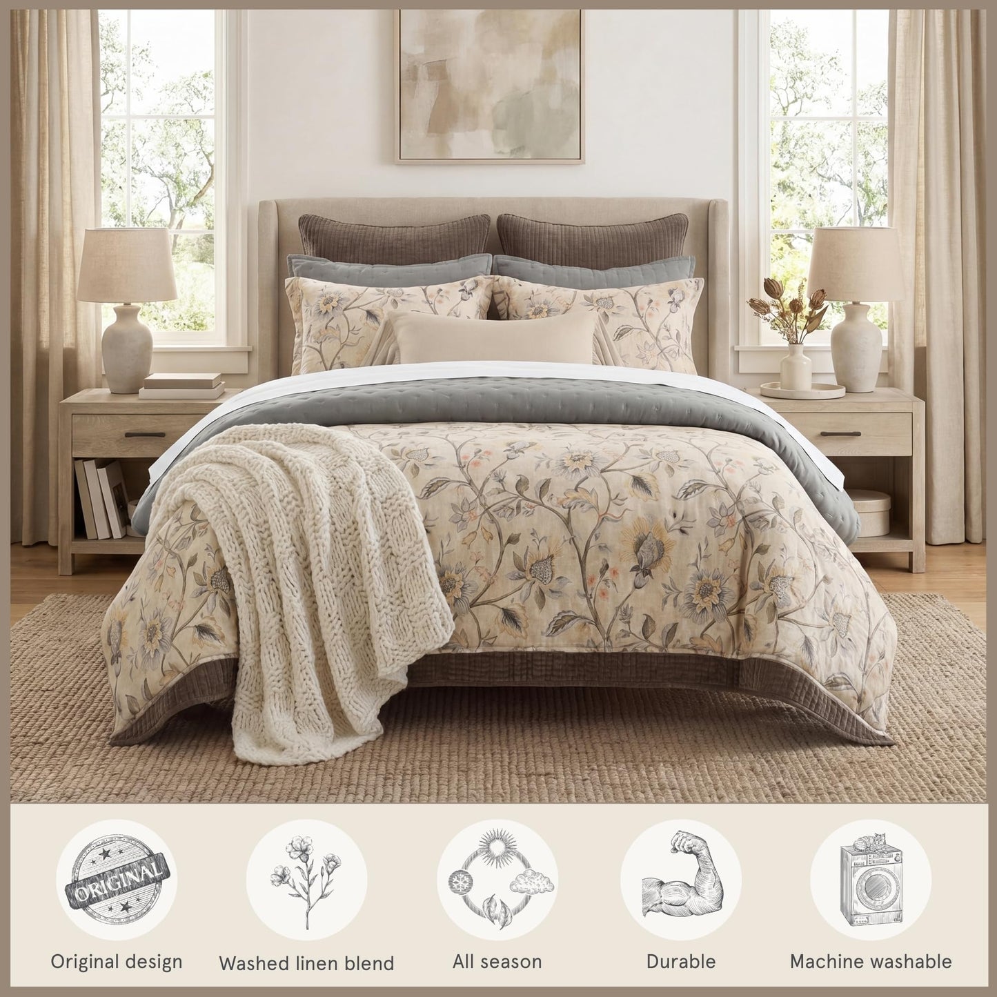 Victoria 3 Piece Duvet Cover Set with Pillow Shams