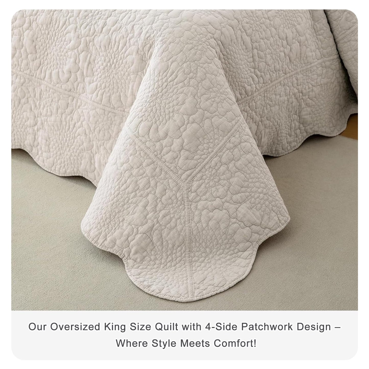 Cotton Oversized Quilt Bedspread Set