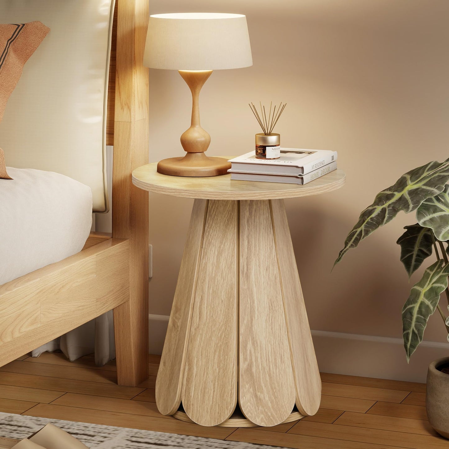 Mid Century Round Modern Side Table Nightstand