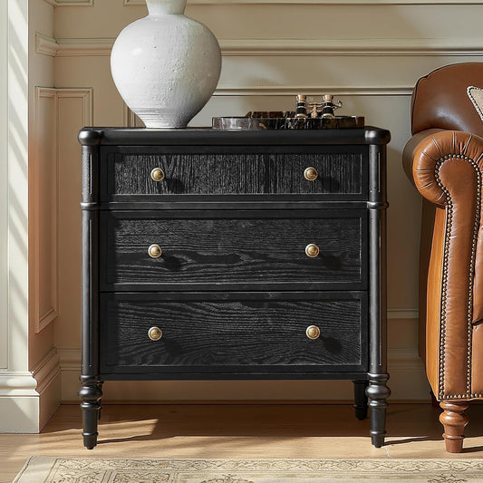 Solid Wood Fluted End Table with Charging Station