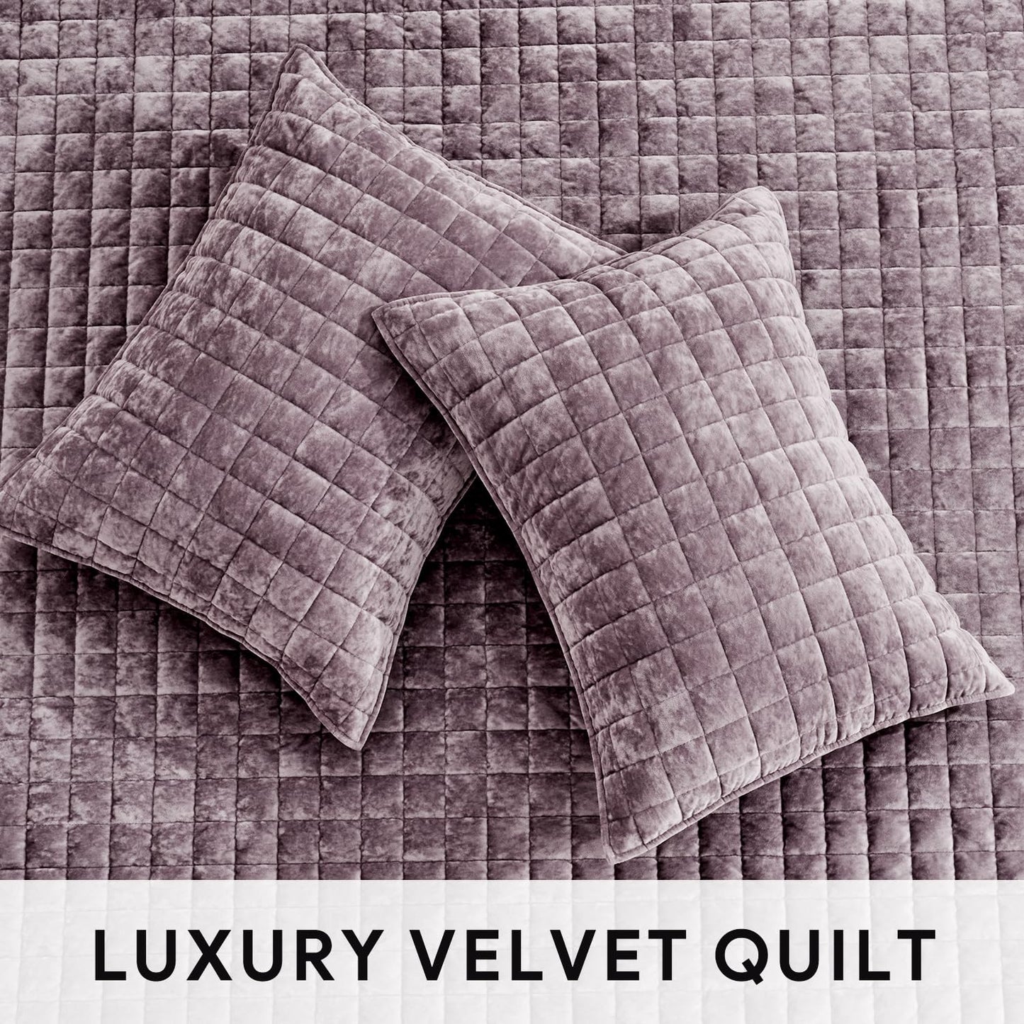 Box Stitch Velvet Quilt Set, King Size