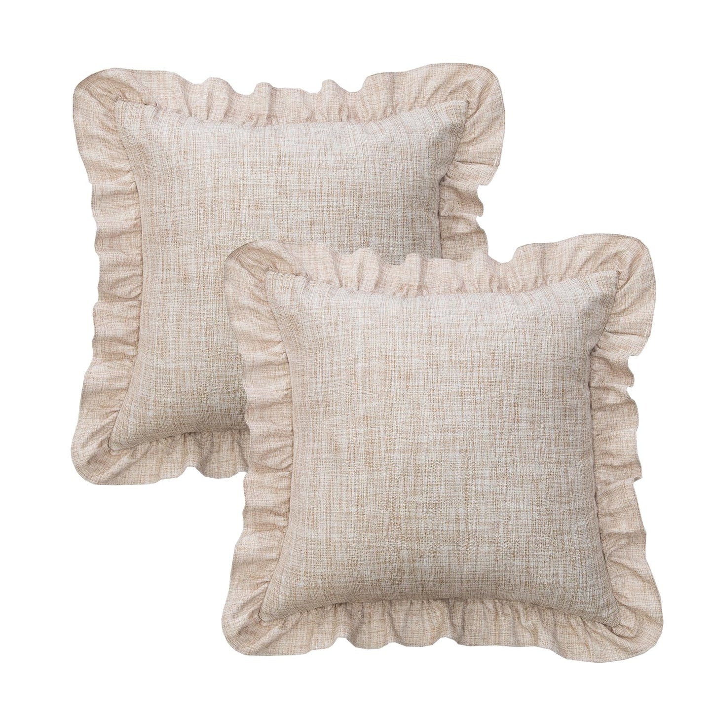 Rustic Classic Linen Style Throw Pillow Covers Set of 2