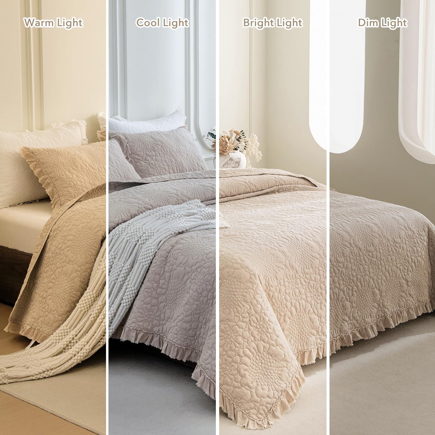 Cotton Oversized Quilt Bedspread Set
