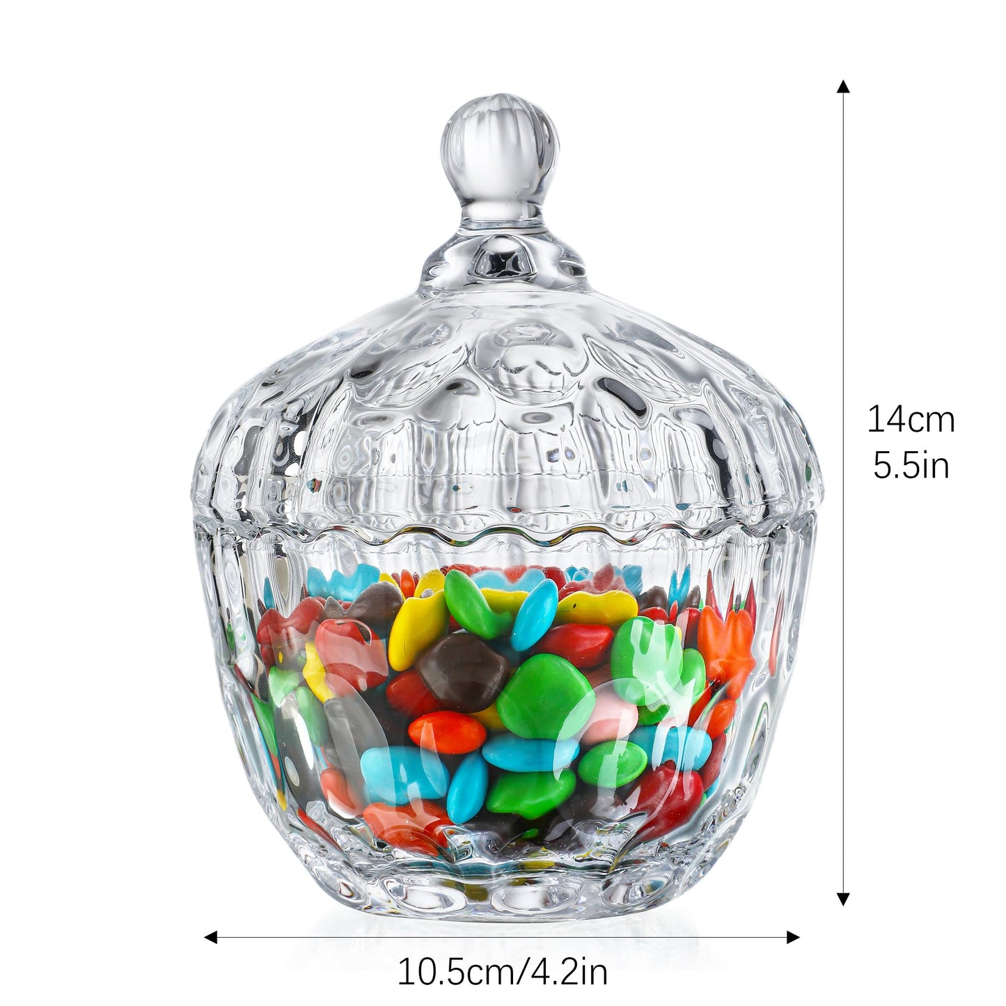 Decorative Embossed Glass Dish with Lid