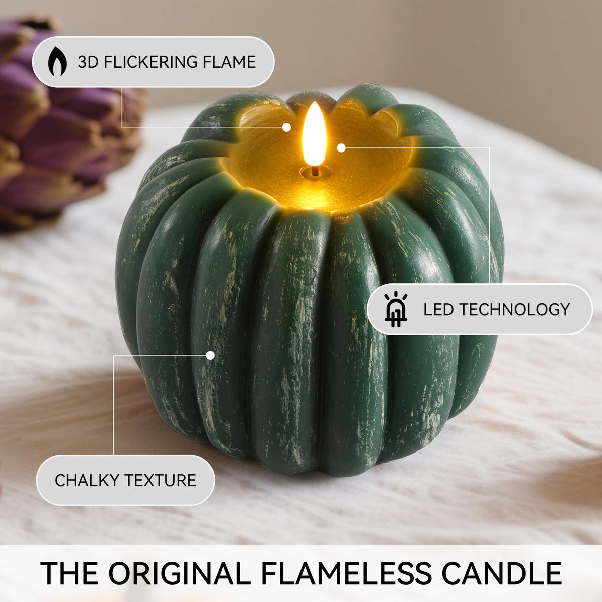 Flameless Pumpkin Candle with Remote