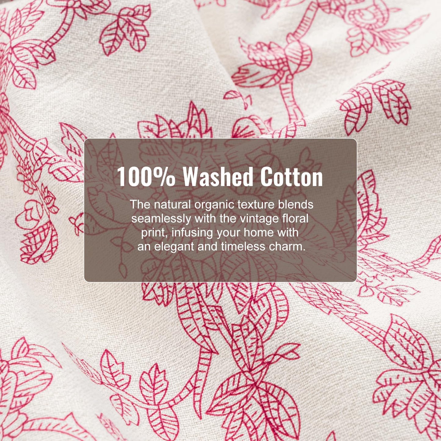 100% Cotton French Pastoral Kitchen Towels Set of 2, Decorative Flour Sack Tea Towels with Hanging Loop 18x25 Inch Absorbent Dish Cloths Farmhouse Home Decor, Brown