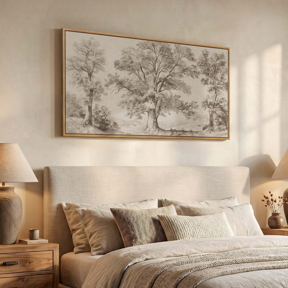 Framed Vintage Landscape Wall Art 60x30 Inch