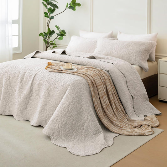 Cotton Oversized Quilt Bedspread Set