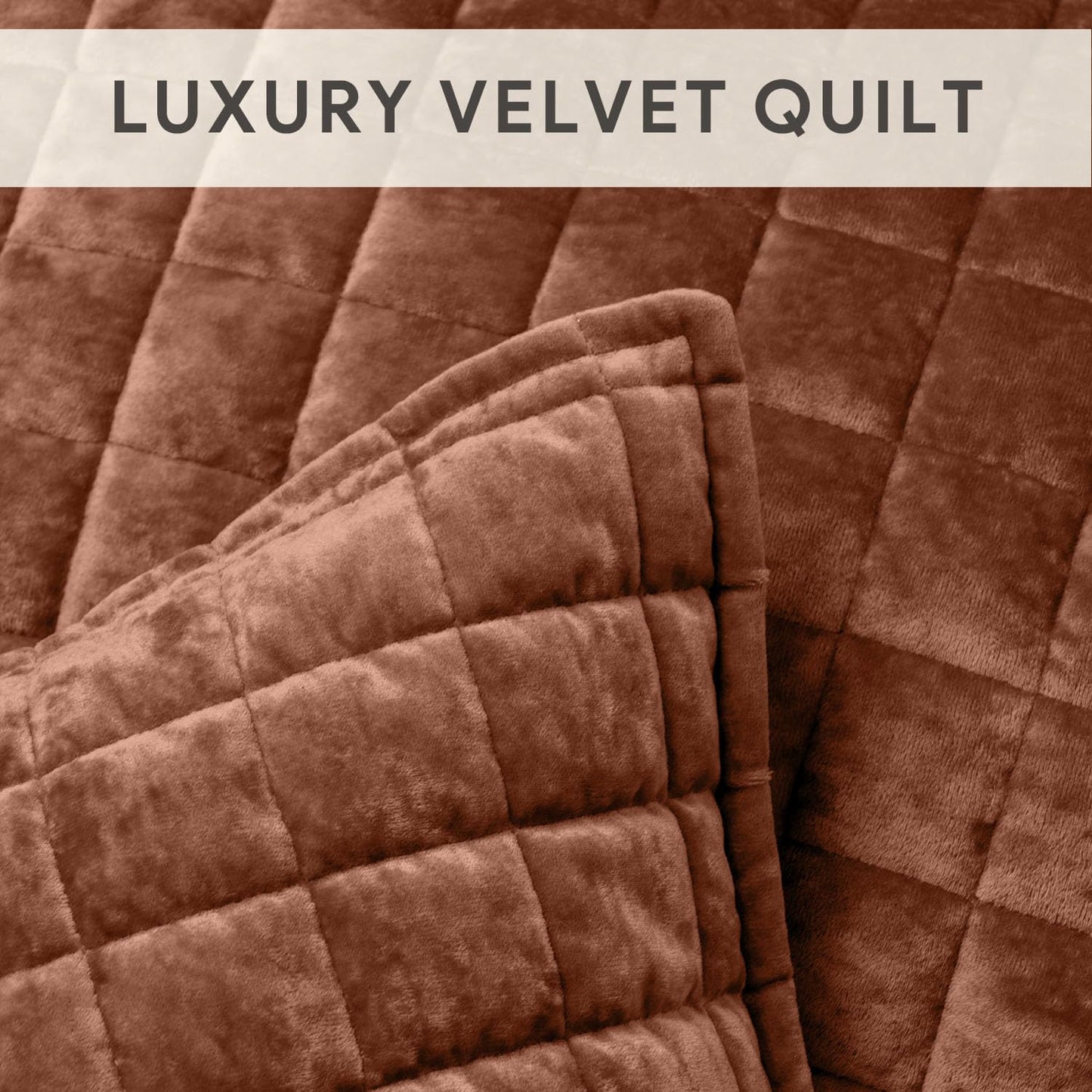 Box Stitch Velvet Quilt Set, King Size