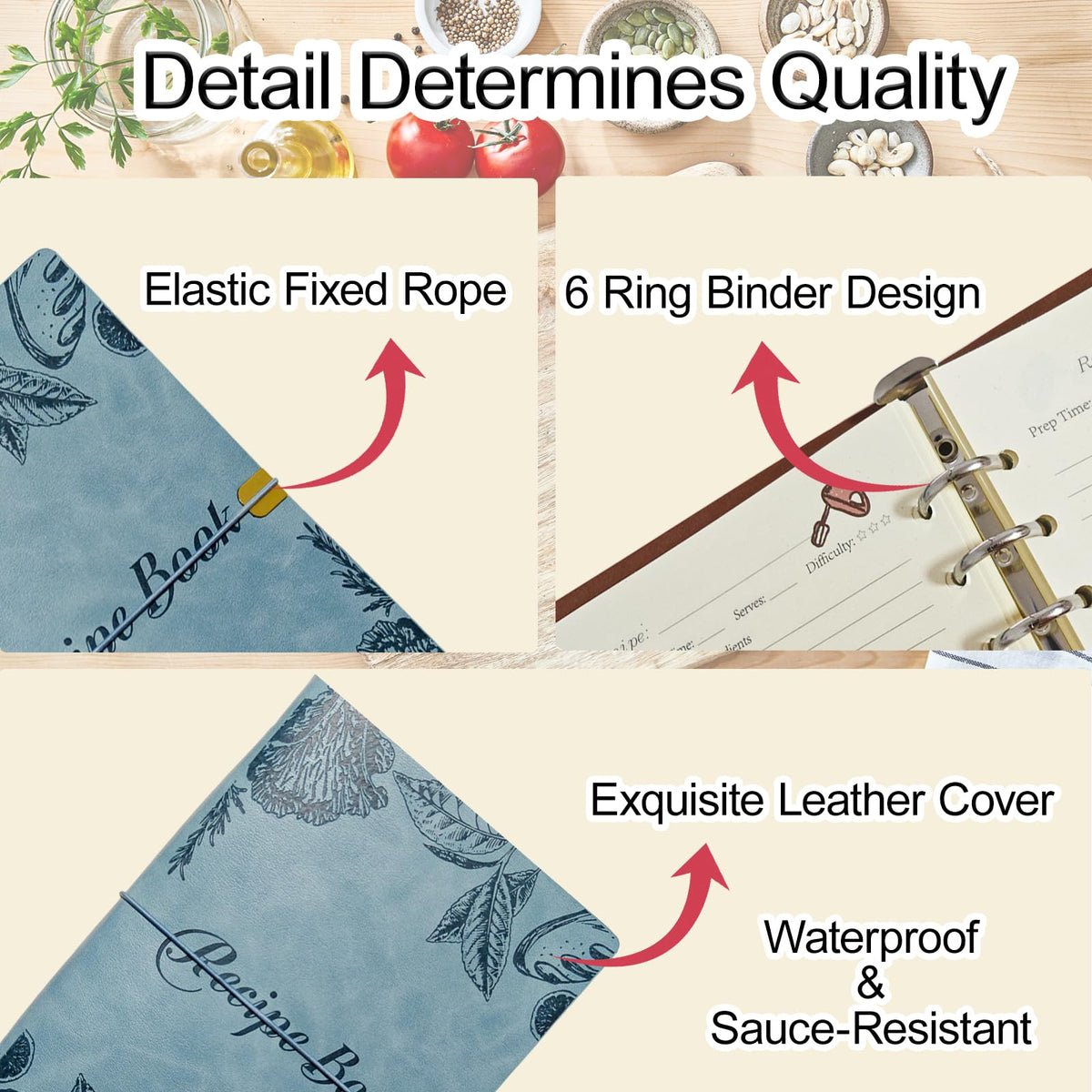Blank Recipe Leather Cookbook