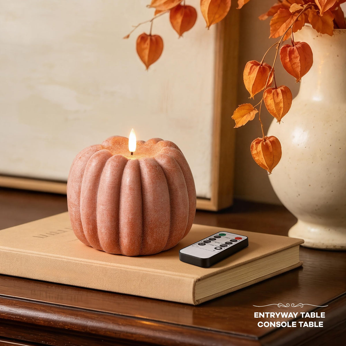 Flameless Pumpkin Candle with Remote