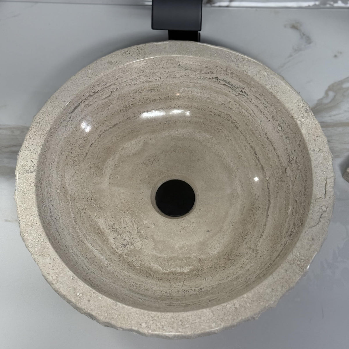 Oval Natural Stone Wash Basin Travertine Vessel Sink