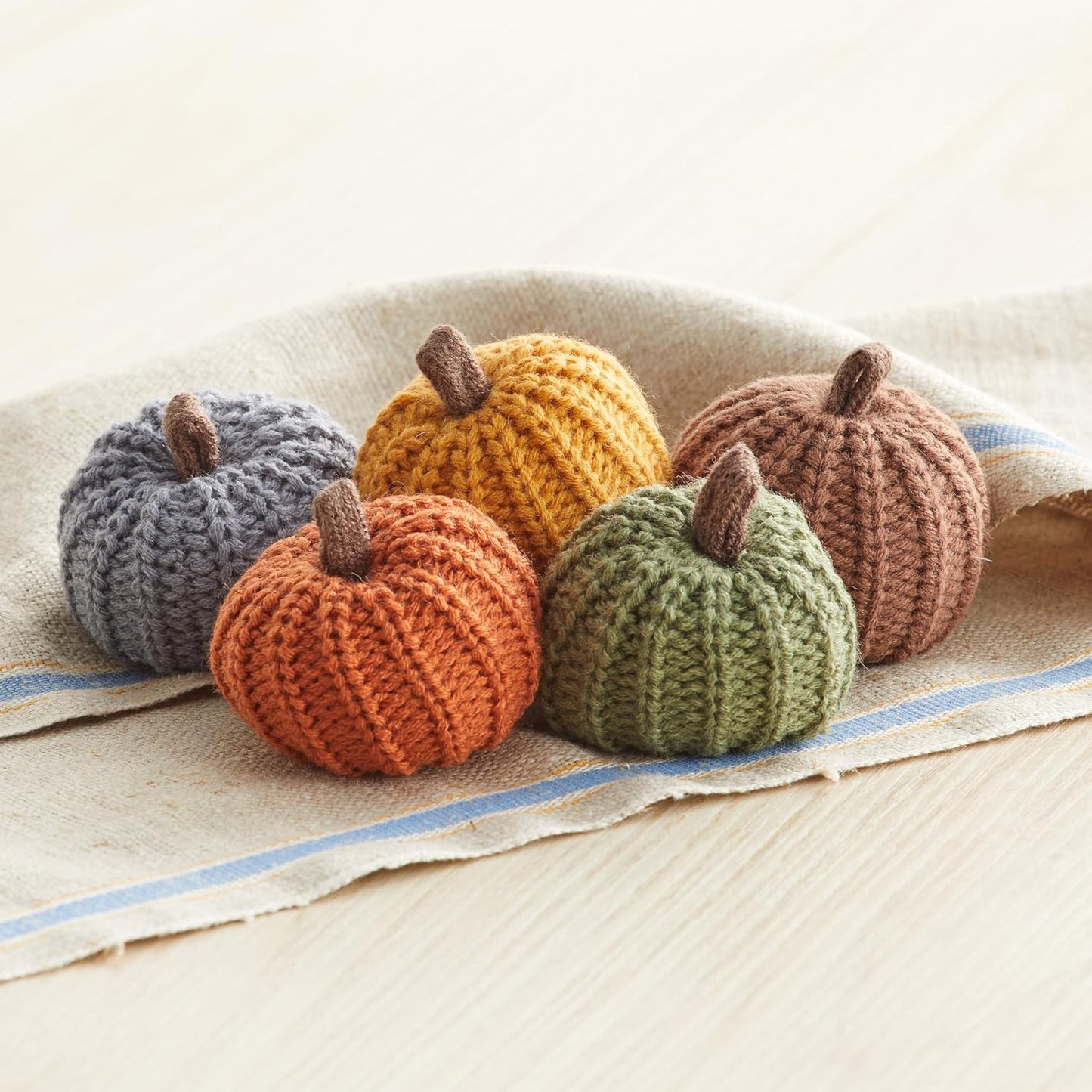 Set of 3 Cozy Knit Pumpkins