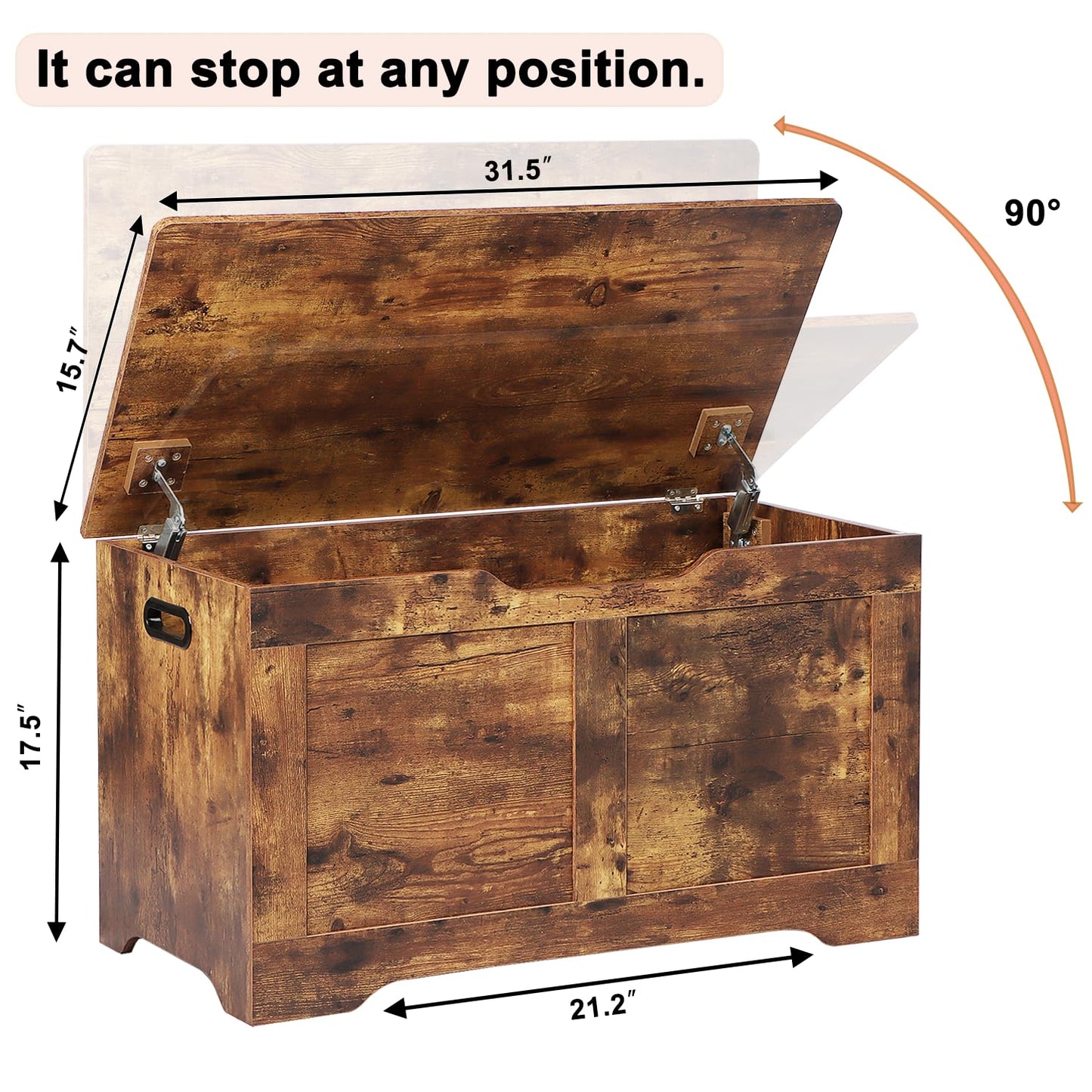 Timberer 47.2" Wooden Extra Large Storage Trunk
