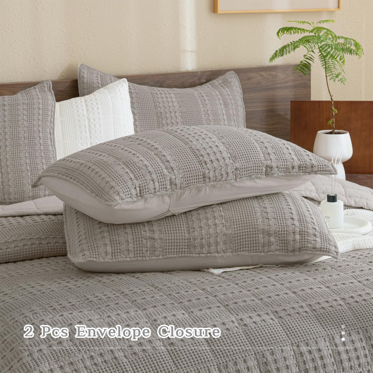 Oversized Waffle Weave Lightweight Coverlets_3 Pieces