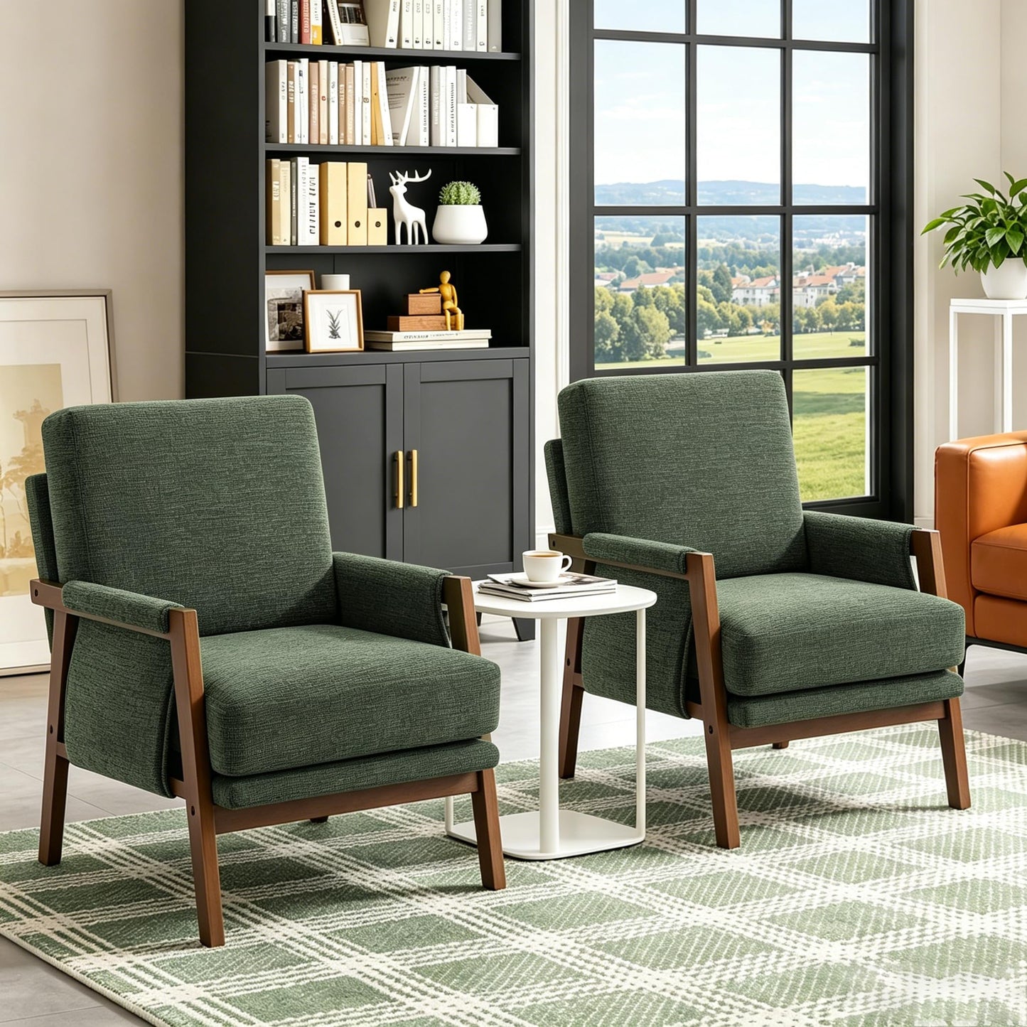 Modern Accent Armchair_Solid Wood