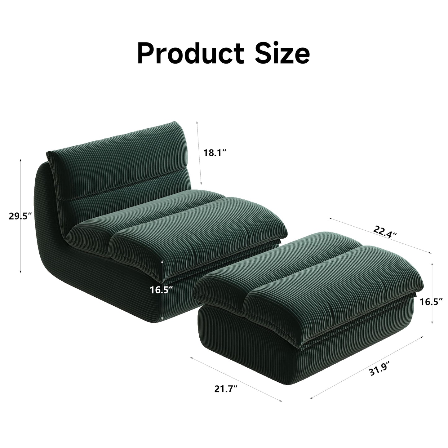 Cozy Comfy Bean Bag Chair with Ottoman
