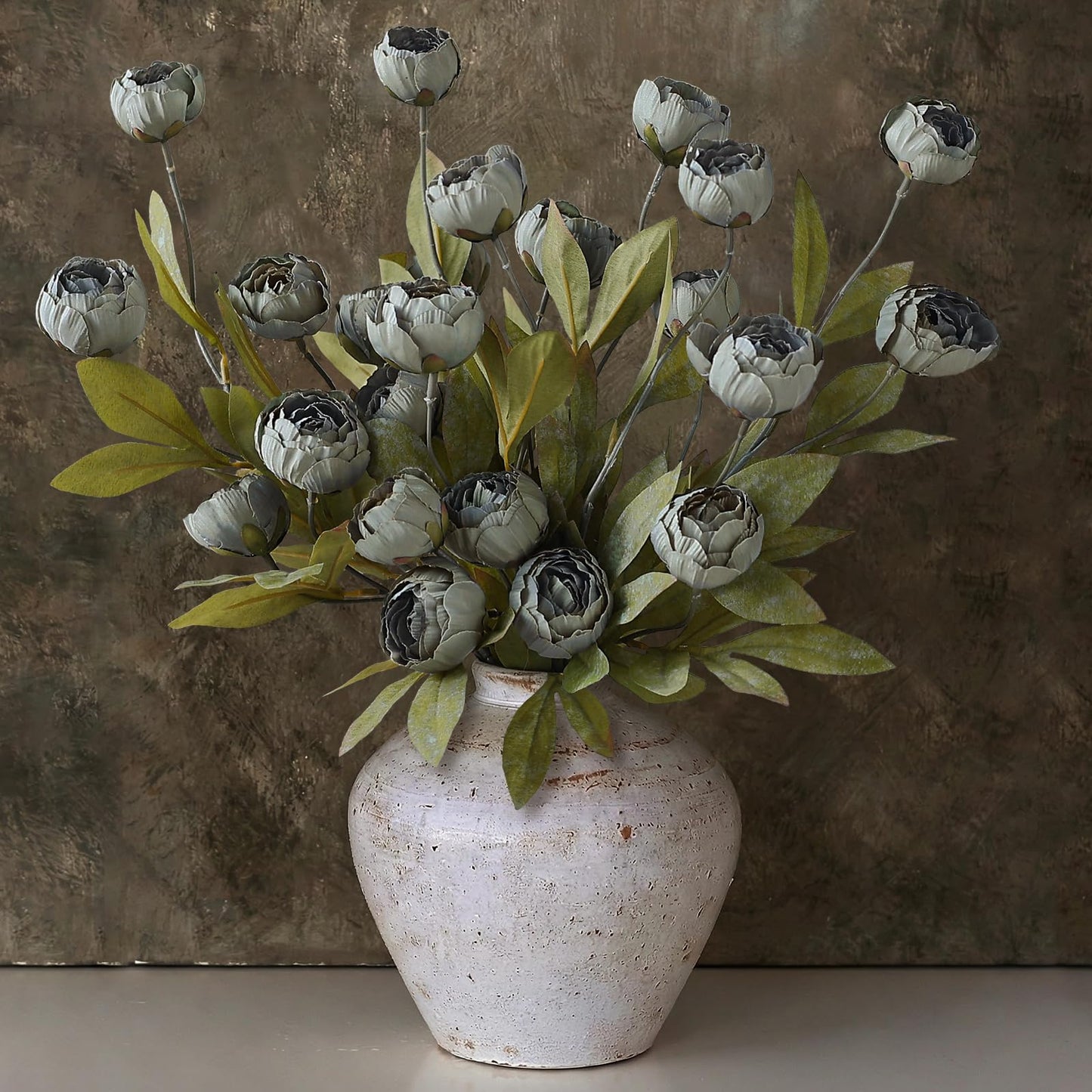 6 Pcs Faux Silk Peony Artificial Flowers 27" Stems