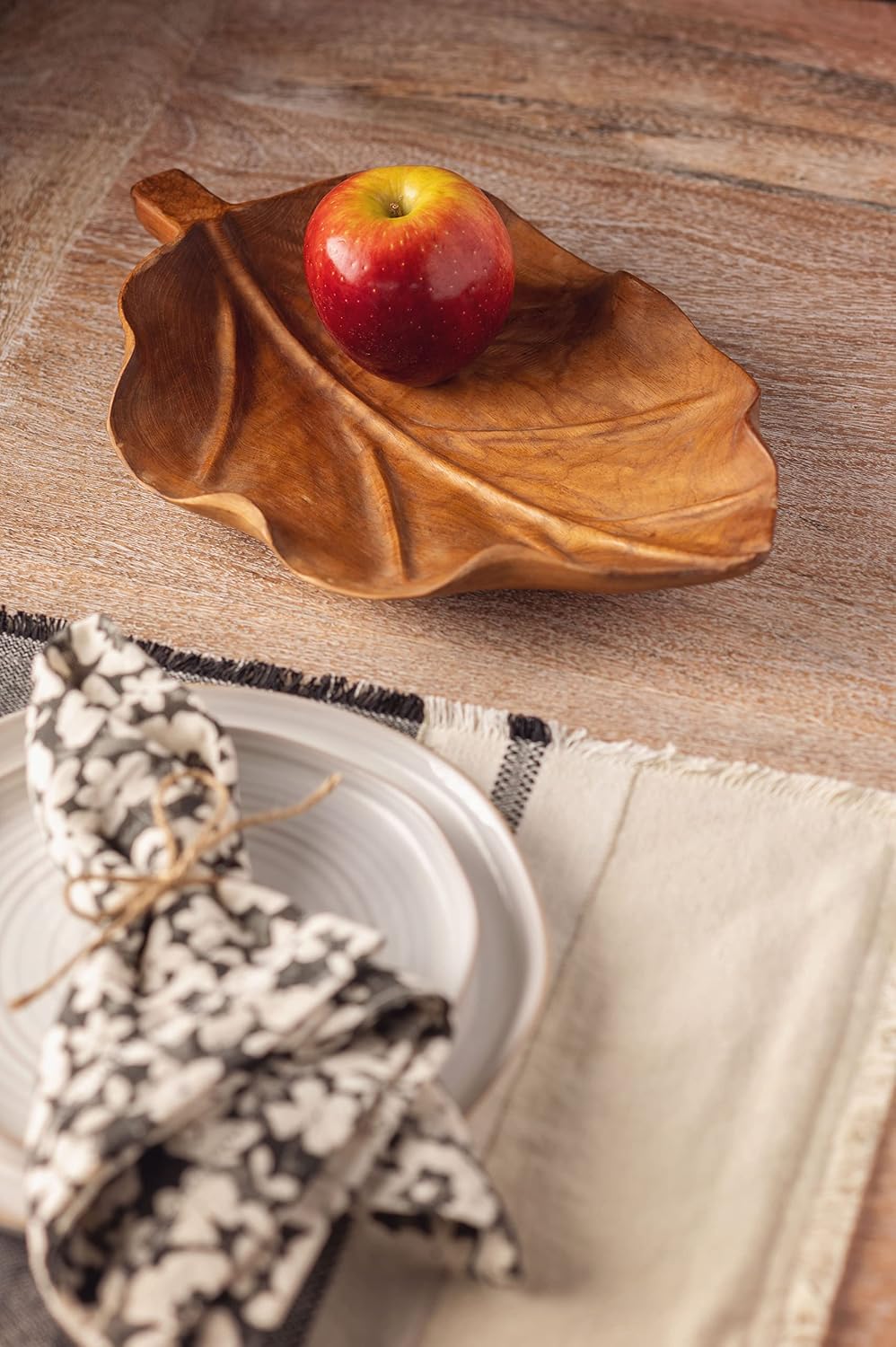 Hand Carved Leaf Bowl