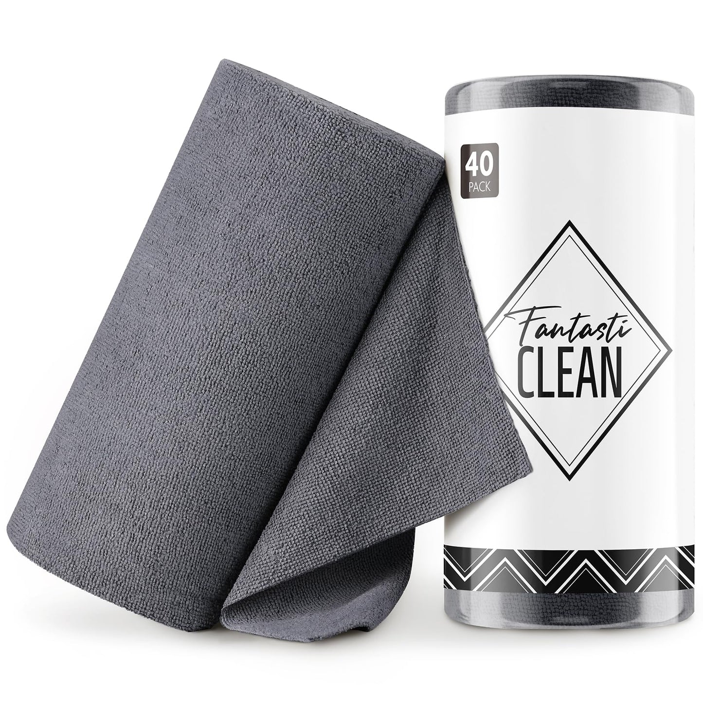 Fantasticlean Microfiber Cleaning Cloth Roll -60 Pack, Tear Away Microfiber Towels, 12" x 12", Reusable, Washable, Scratch Free, Ultra Absorbent Dishcloth for All-Around Cleaning (Beige & Tan)