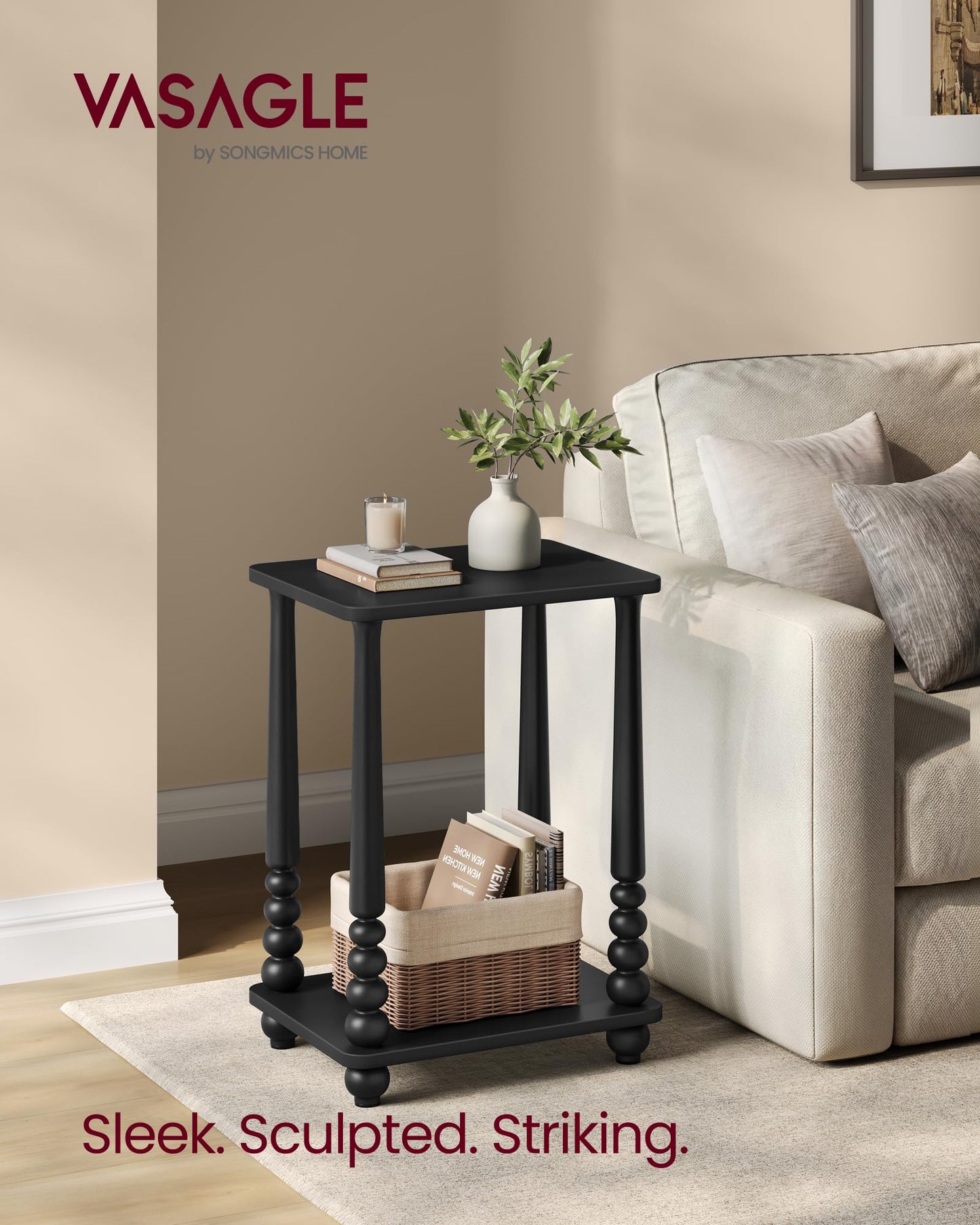 Solid Wood Accent Nightstand