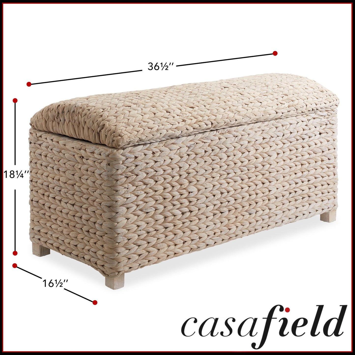 Casafield 36" Storage Trunk with Curved Lid and Safety Hinge