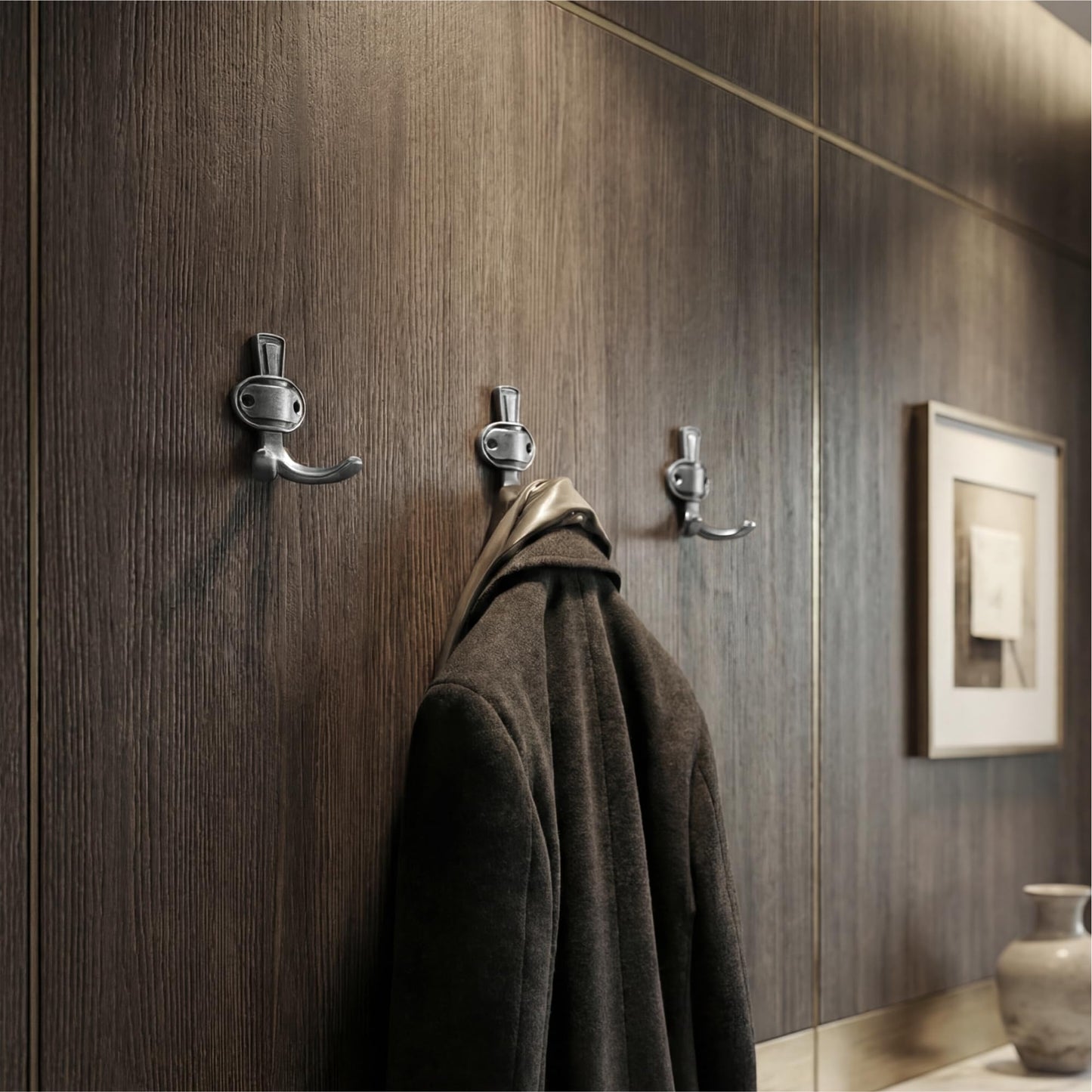 TUNNY 5 Pack Coat Hooks - Antique Brass Coat Hooks,Heavy Duty Hooks- wall Hook for Hanging Towel,Purse, Robe, Backpack, Jacket, Clothes - for Bathroom,Dorm, Closet, Kitchen