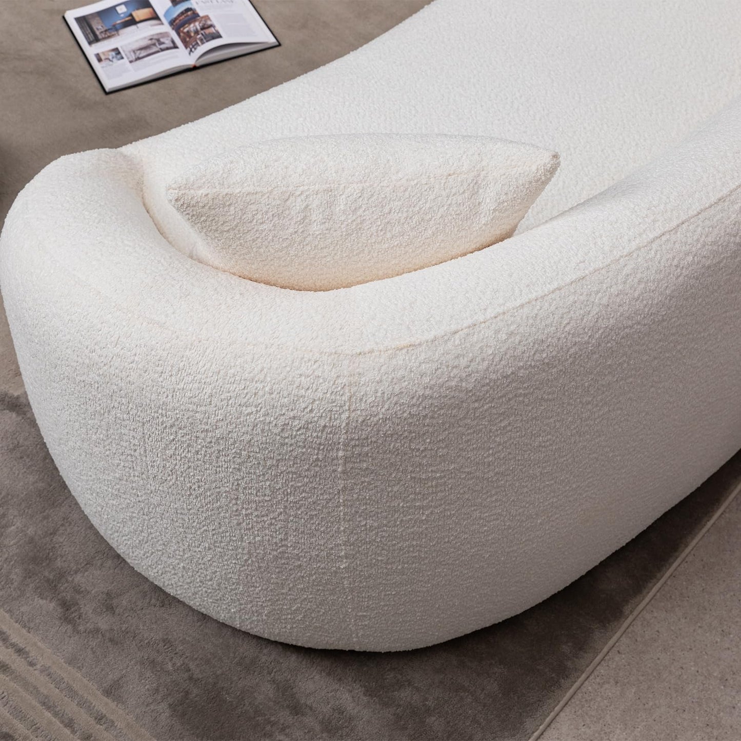 Oversized Curved Boucle 3-Sector Shaped Sectional Sofa