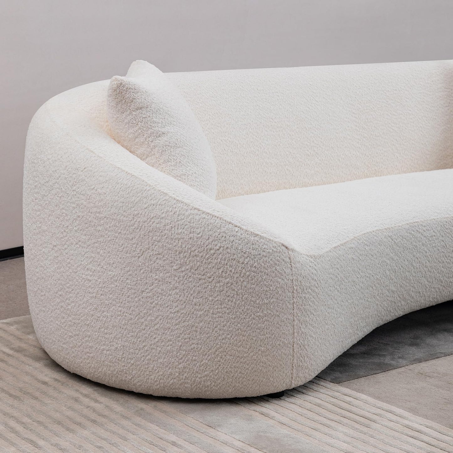 Oversized Curved Boucle 3-Sector Shaped Sectional Sofa