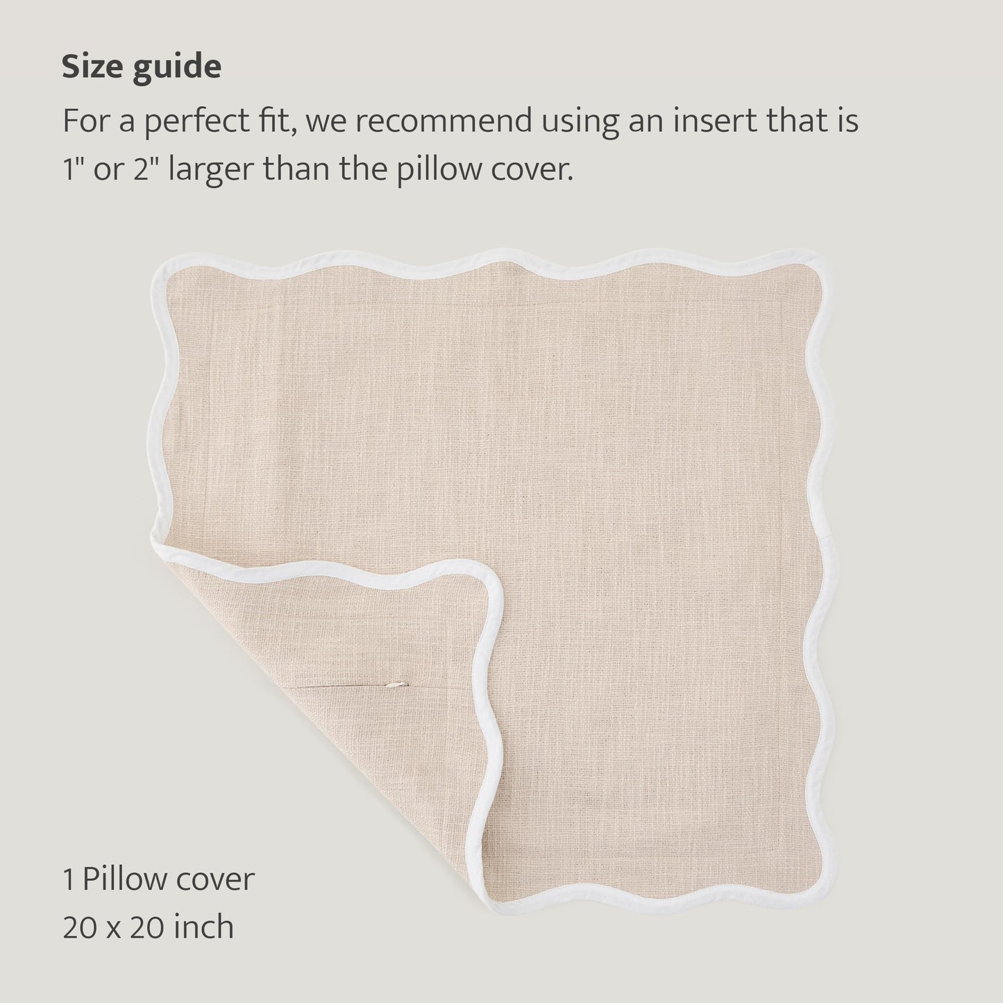 Double Stitch Scalloped Throw Pillow Covers - 100% Cotton