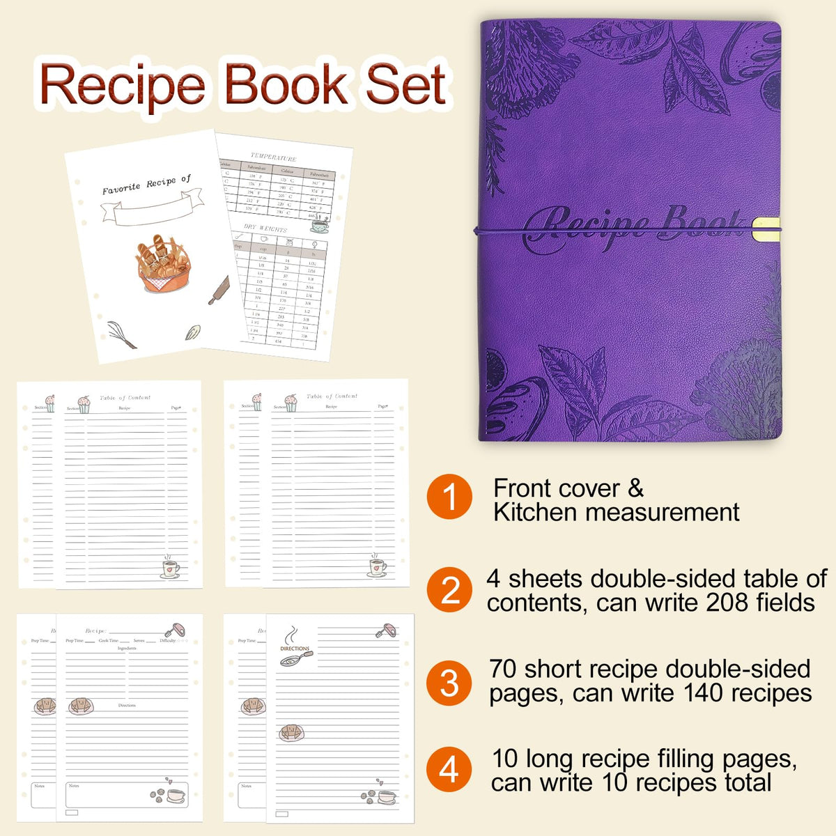 Blank Recipe Leather Cookbook