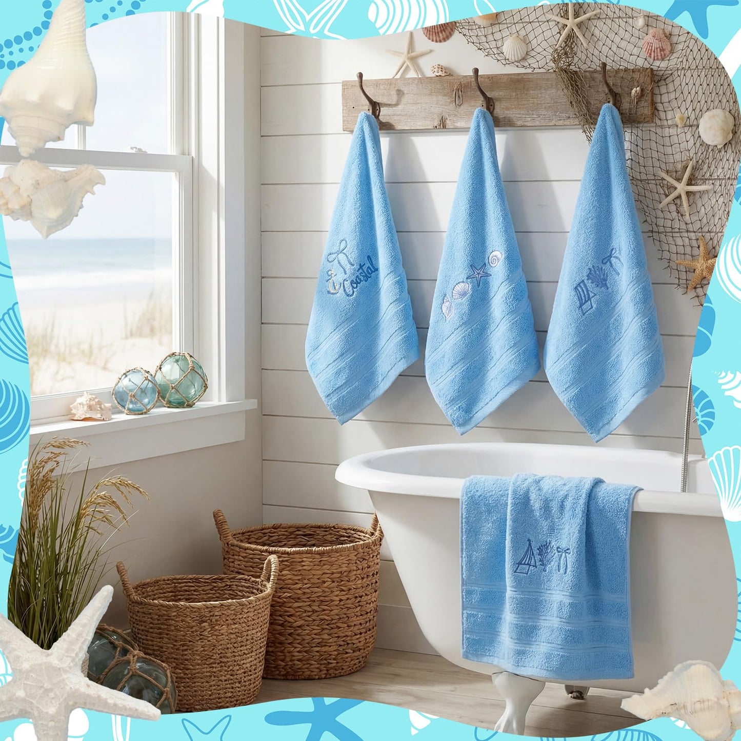 3 Pcs Easter Hand Towels for Bathroom Bunny Egg Embroidered Cotton Kitchen Towels Rabbit Flower Dishcloth 13.3" x 29.5" Easter Kitchen Decors for Housewarming Spring Gift(Beige Brown)