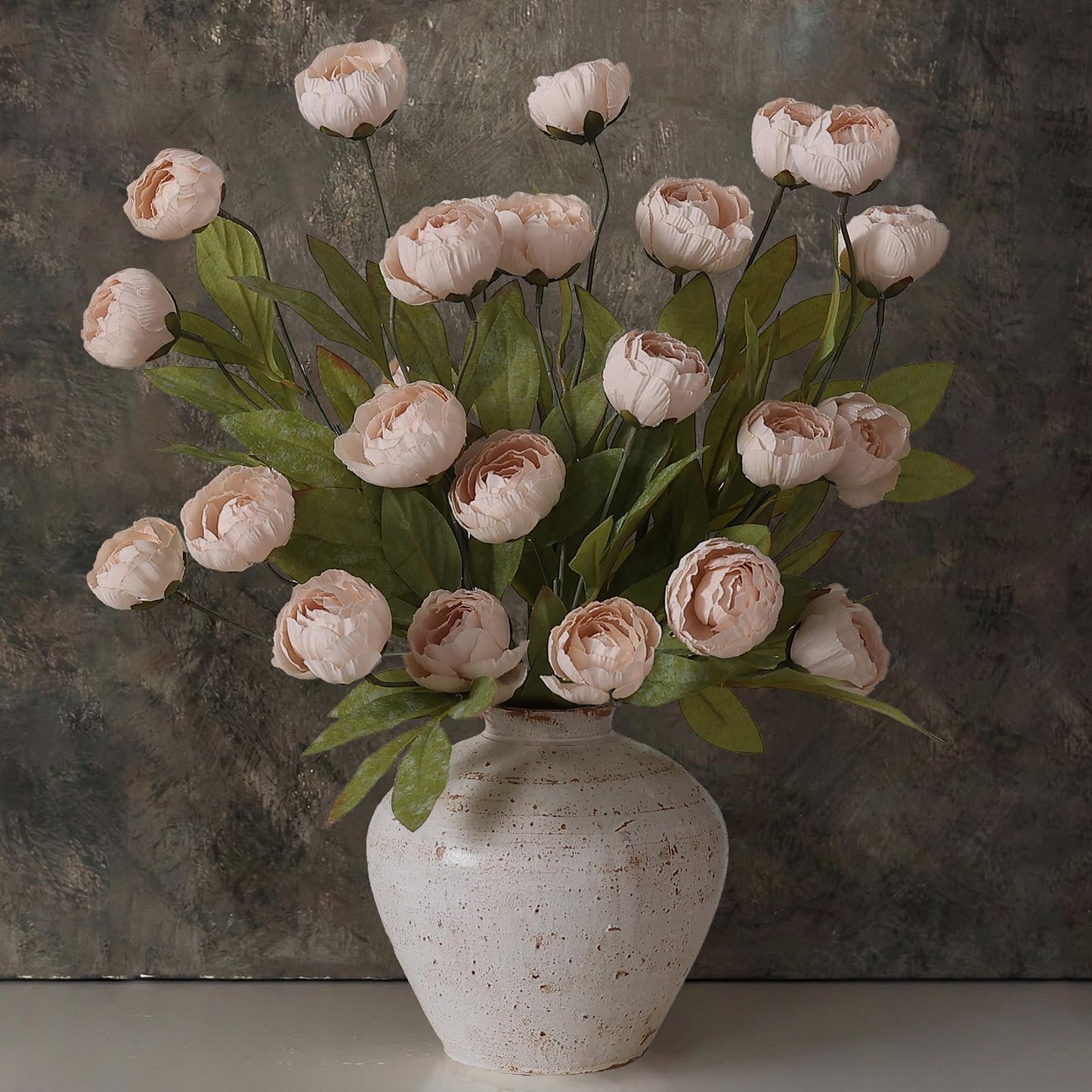 6 Pcs Faux Silk Peony Artificial Flowers 27" Stems