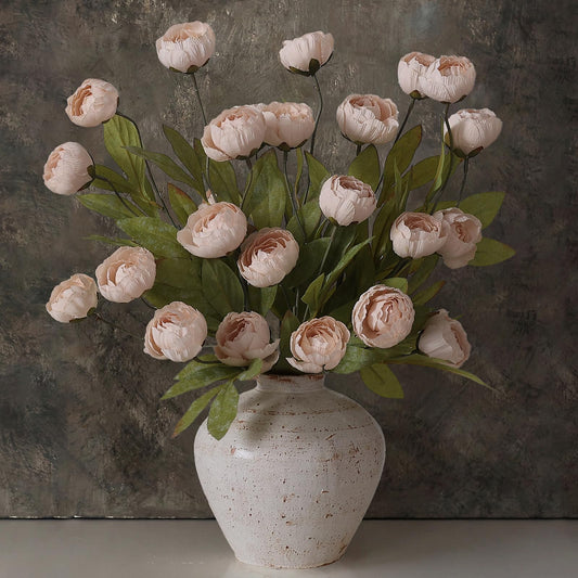 6 Pcs Faux Silk Peony Artificial Flowers 27" Stems