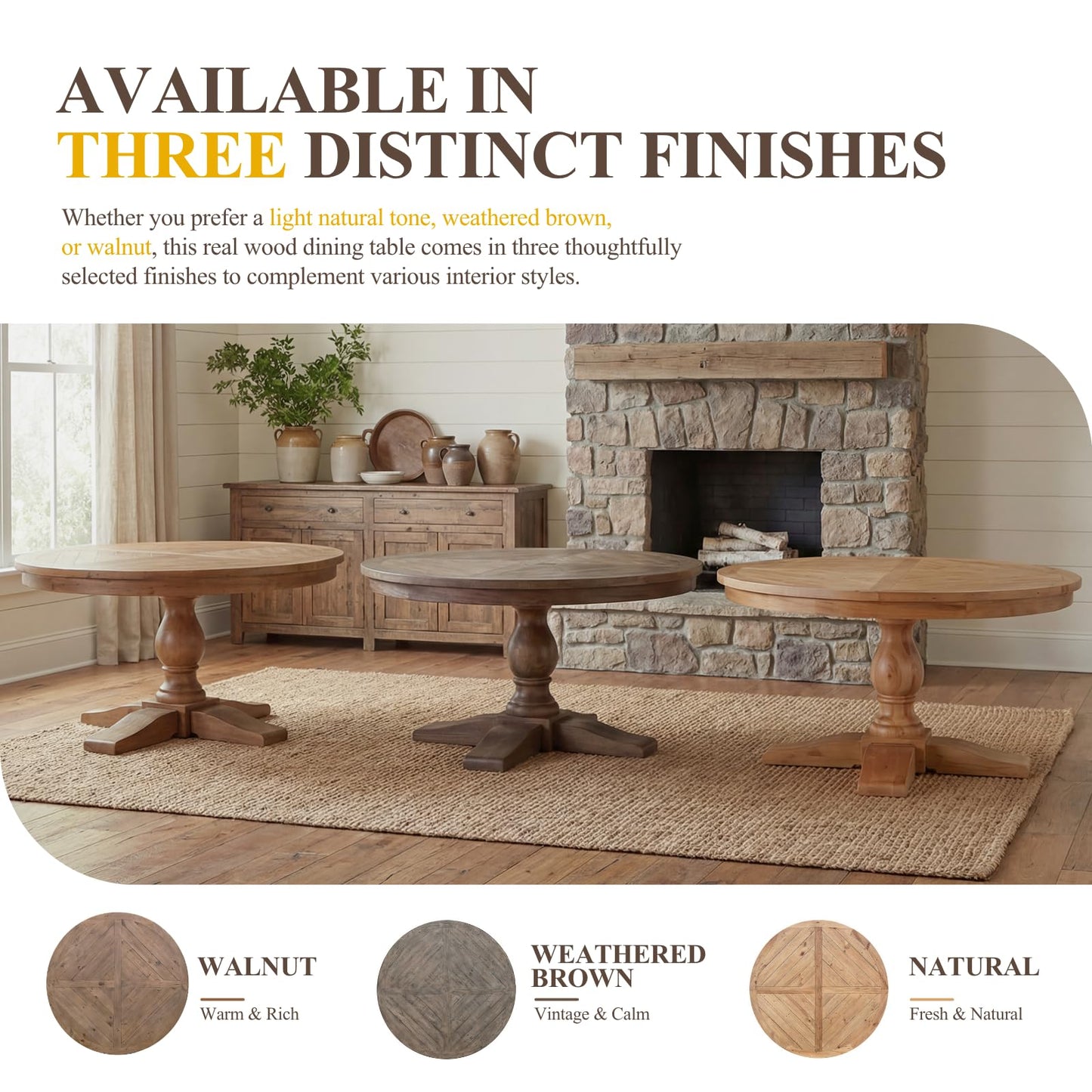 60" Round Dining Kitchen Table