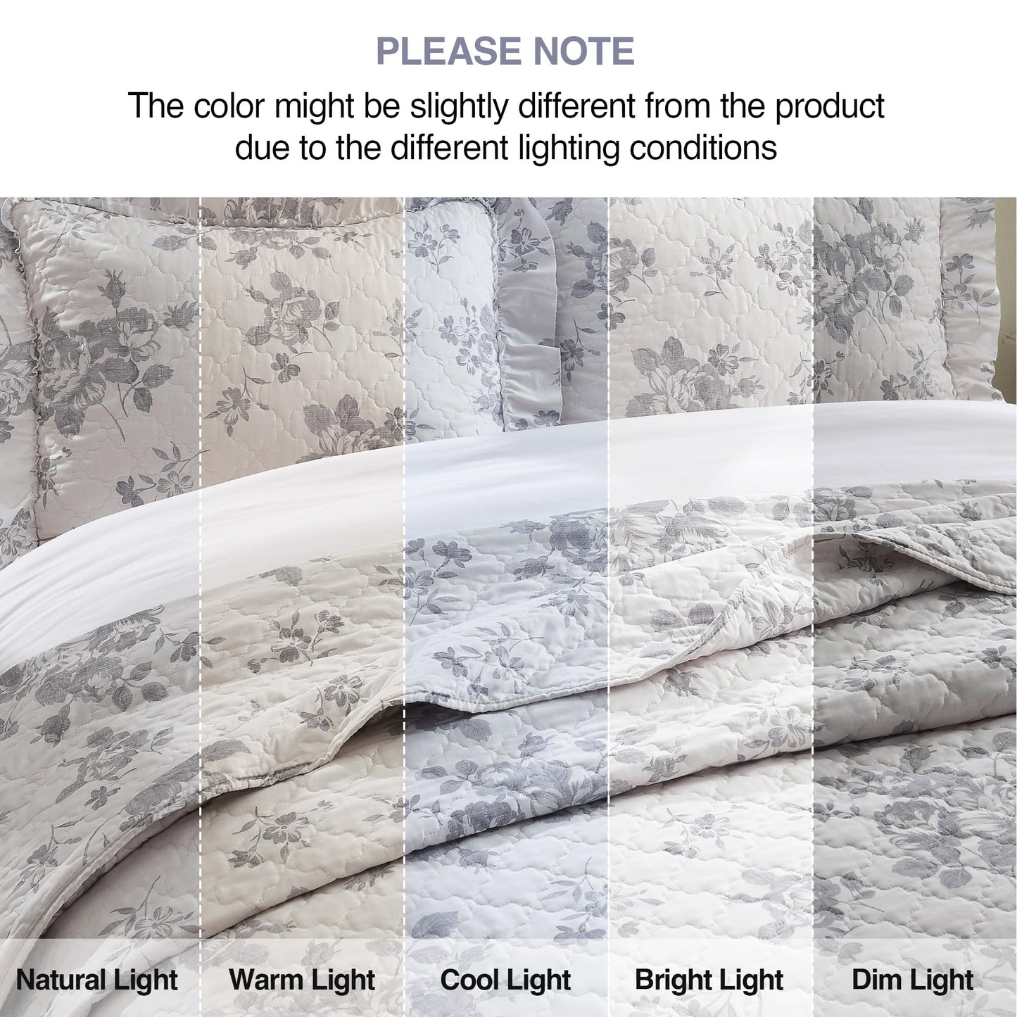Ruffled Quilt Stone-Washed Lightweight Crinkled Shabby Chic Bedding Set
