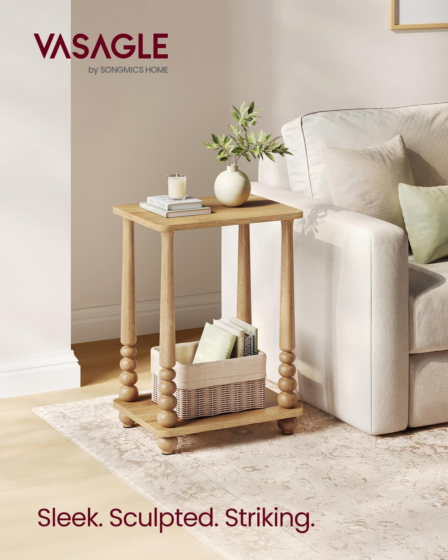 Solid Wood Accent Nightstand