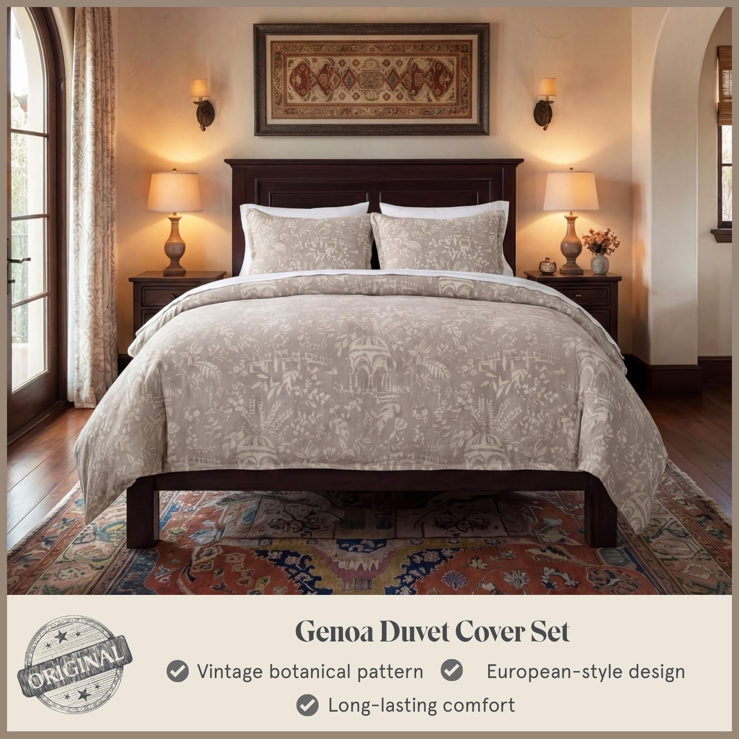 Victoria 3 Piece Duvet Cover Set with Pillow Shams