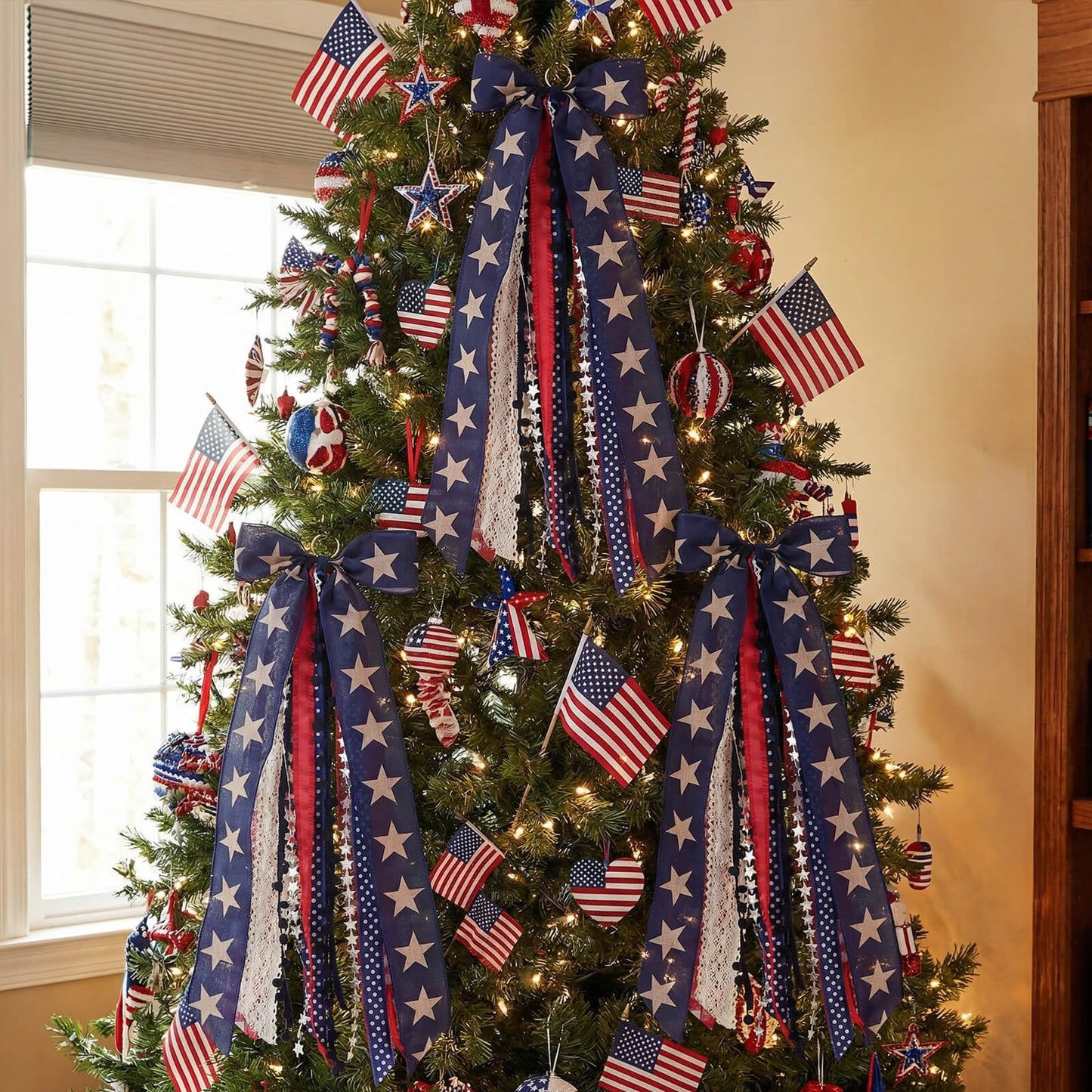 Large Patriotic Front Door Wreath Sash for Independence Memorial Day