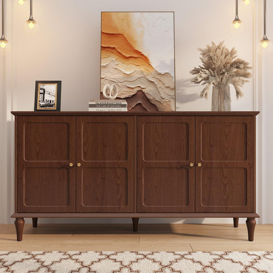 58" Mid-Century Modern Sideboard Buffet Cabinet with Storage
