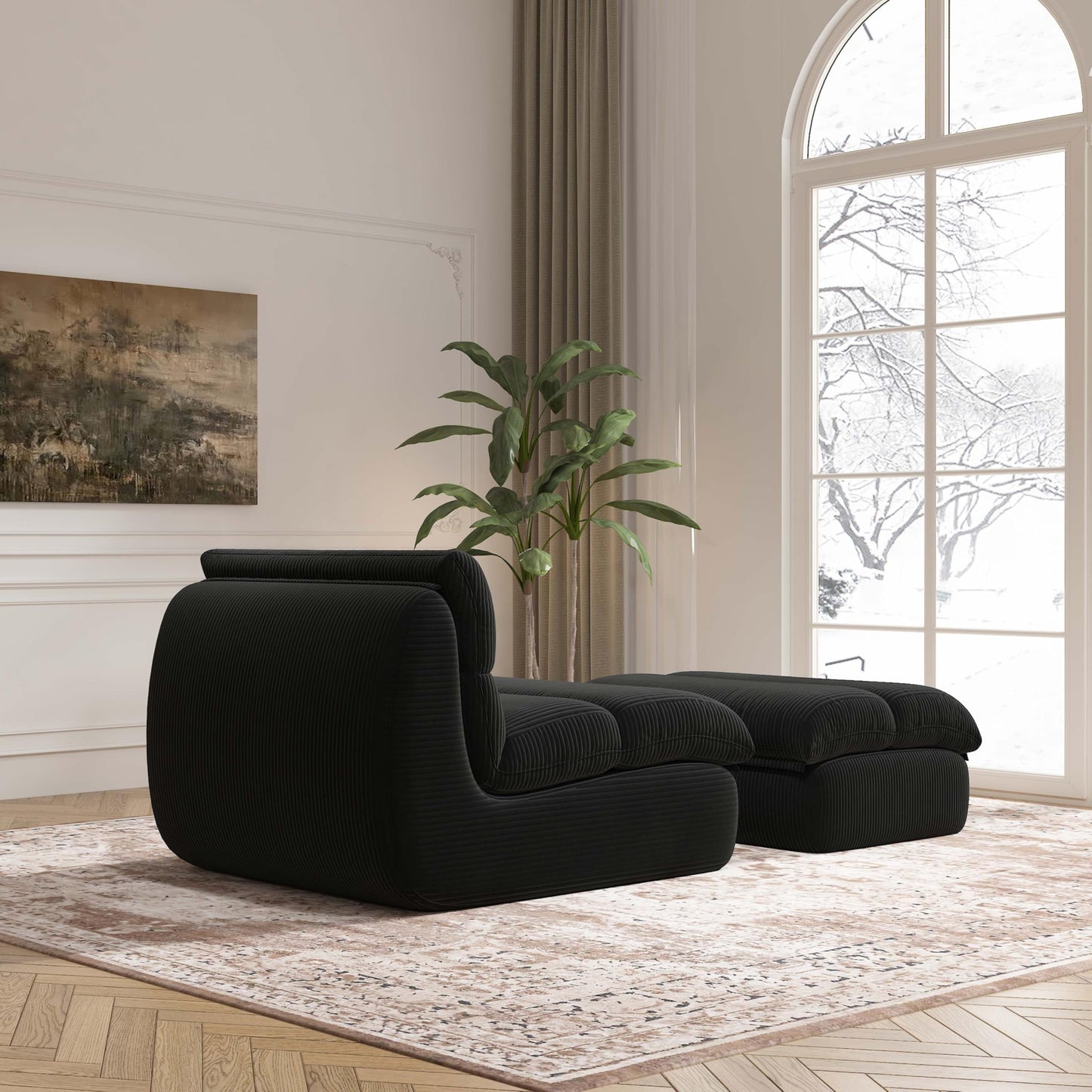 Cozy Comfy Bean Bag Chair with Ottoman