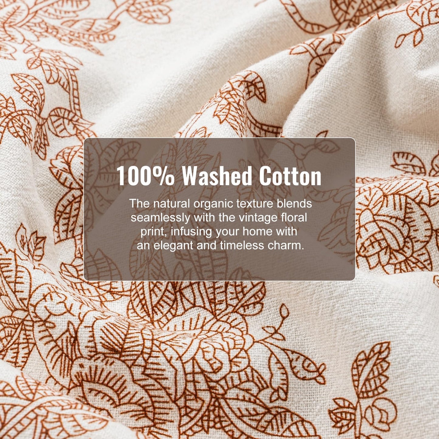 100% Cotton French Pastoral Kitchen Towels Set of 2, Decorative Flour Sack Tea Towels with Hanging Loop 18x25 Inch Absorbent Dish Cloths Farmhouse Home Decor, Brown