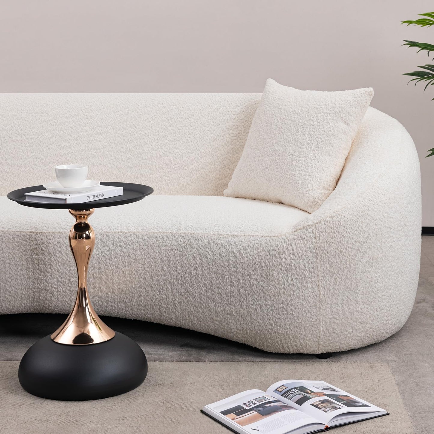 Oversized Curved Boucle 3-Sector Shaped Sectional Sofa