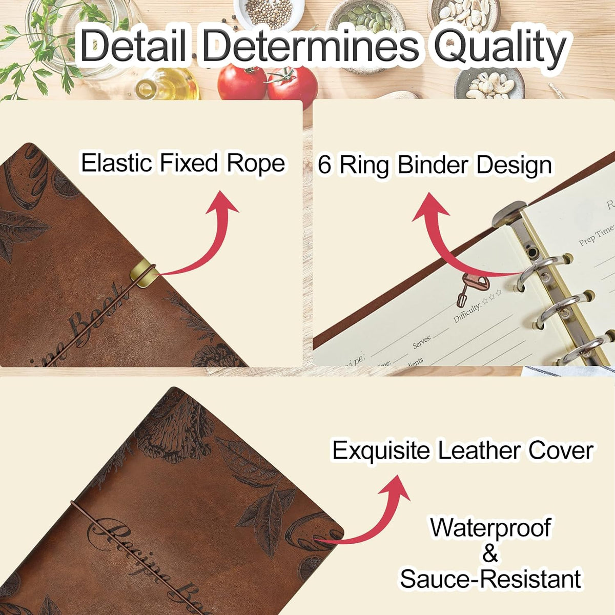 Blank Recipe Leather Cookbook