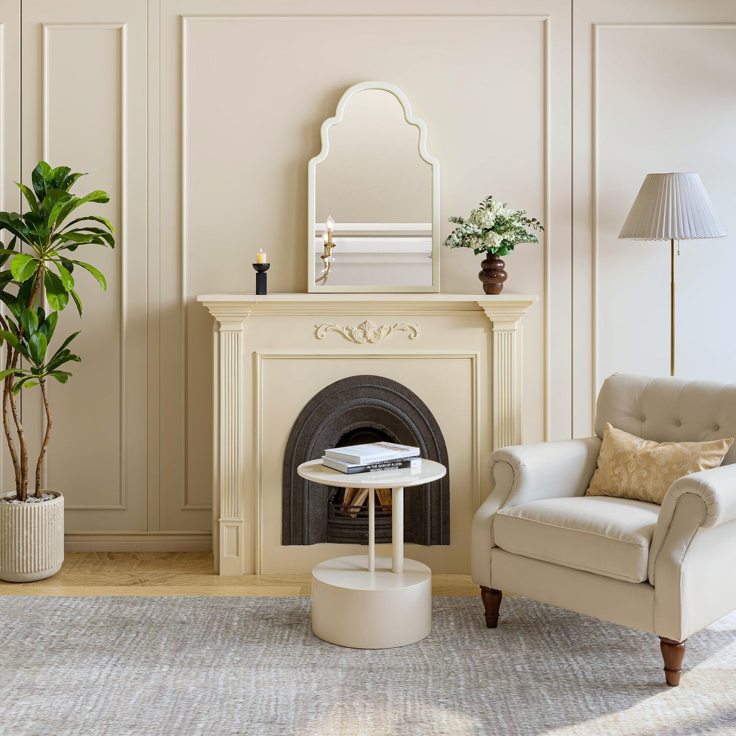Solid Wood Walnut Arched Mirror