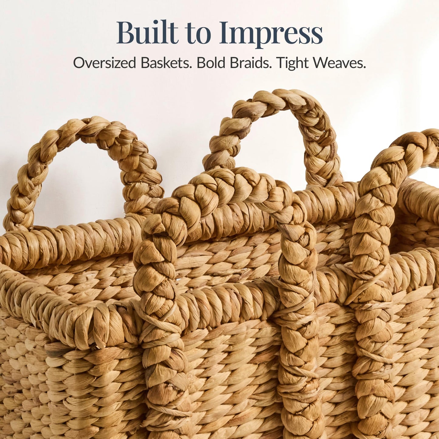 Best Choice Products 3Pc Shelf Baskets, Small, Large and XL Chunky Woven Wicker Rattan Storage Baskets w/Braided Handles, Organizer Bins for Blankets, Pillows, Shoes and Toys - Chestnut